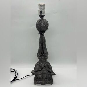 Art Deco Nouveau Lamp Risqué Circus Woman Lady Balancing Ball On Feet Cast Metal